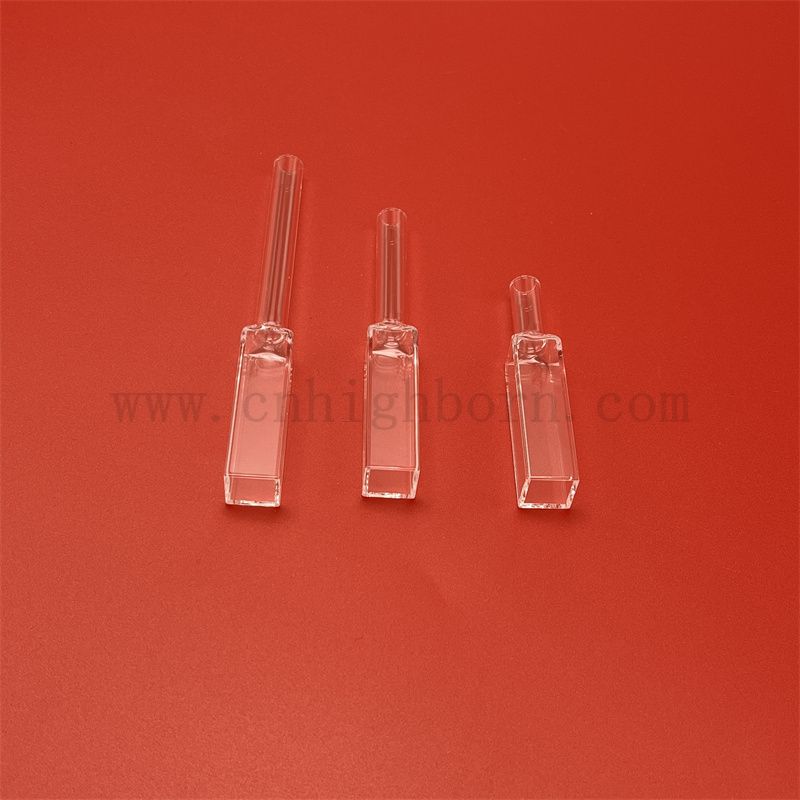 3 côtés Transparente Transmittance Optical Quartz Verre CUVETTE FLUORIMETRER RETANGULAIRE AVEC JOINS GRADÉS