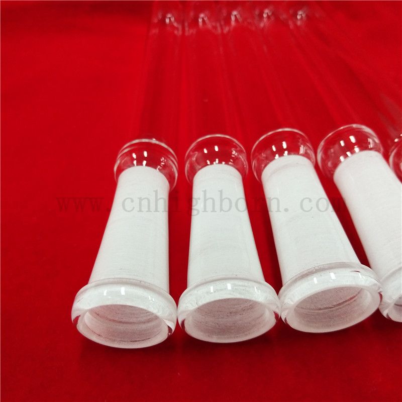 Résisténation de chaleur Tube en verre de quartz personnalisé avec fond rond et bouche standard
