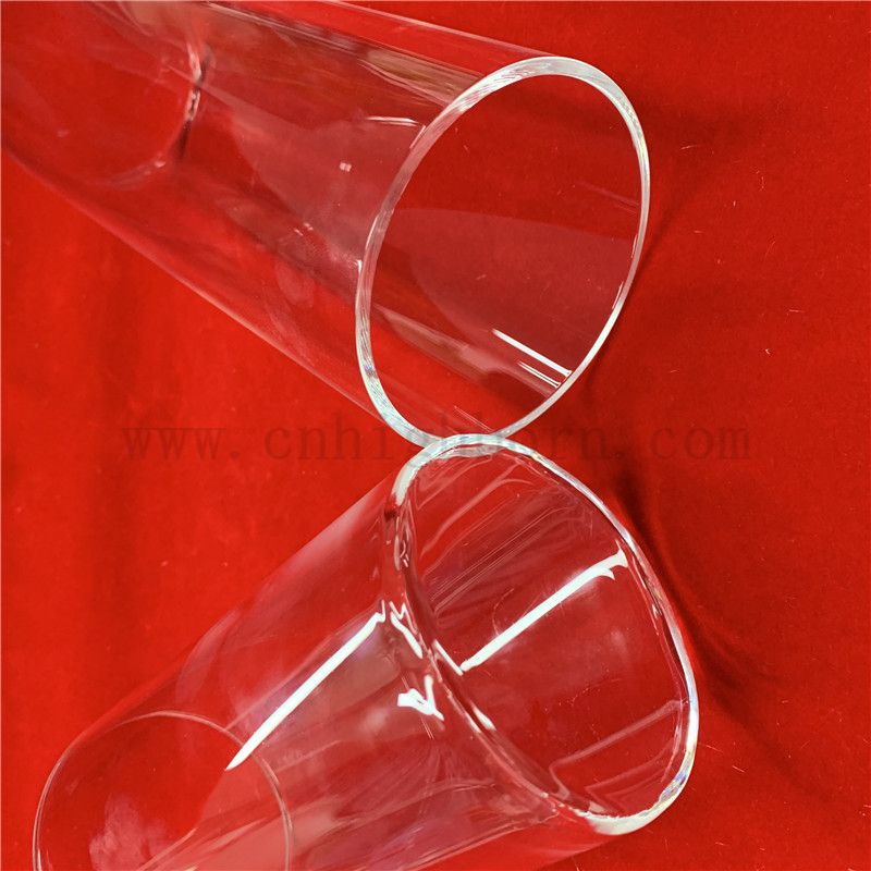 Résisténation de chaleur Tube en verre de quartz transparent personnalisé avec fond plat
