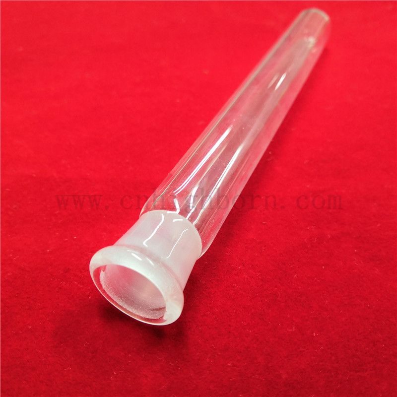 Standard de résistance à la chaleur se termine un tube de verre de quartz transparent avec un fond rond