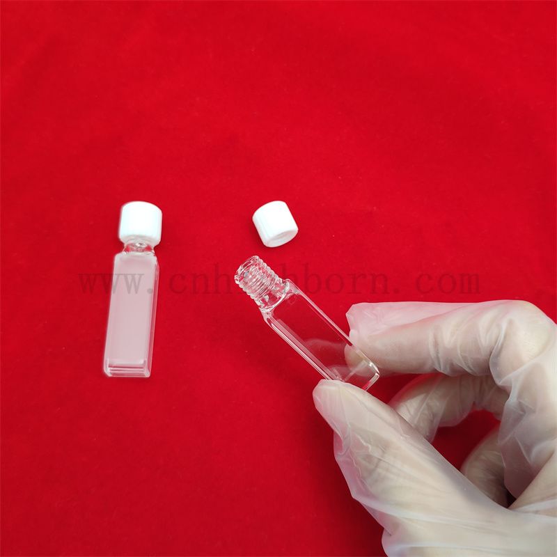 Cellule en verre optique claire standard 2Sides de laboratoire d'ouverture carrée transparente Couve en verre quartz en verre