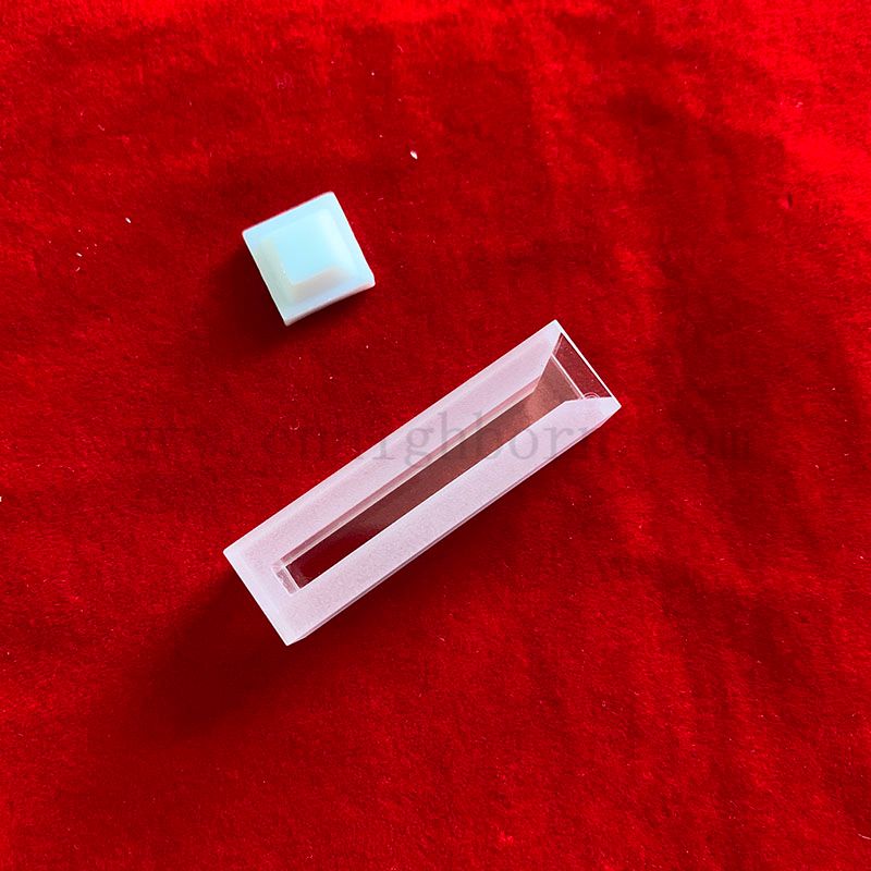 Spectrophotomètres standard 1,4 ml de quartz à clôture à fluorescence CUVETTE SILLE MICRO avec des murs givrés et avec un couvercle