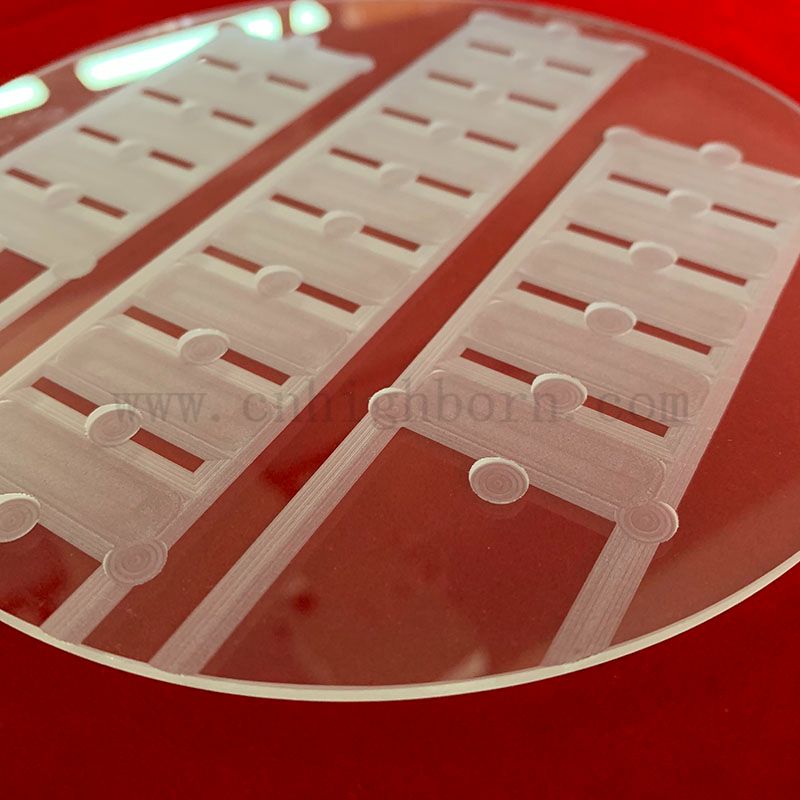 Broyage de la fenêtre en verre de quartz rond Polique de silice fusionnée