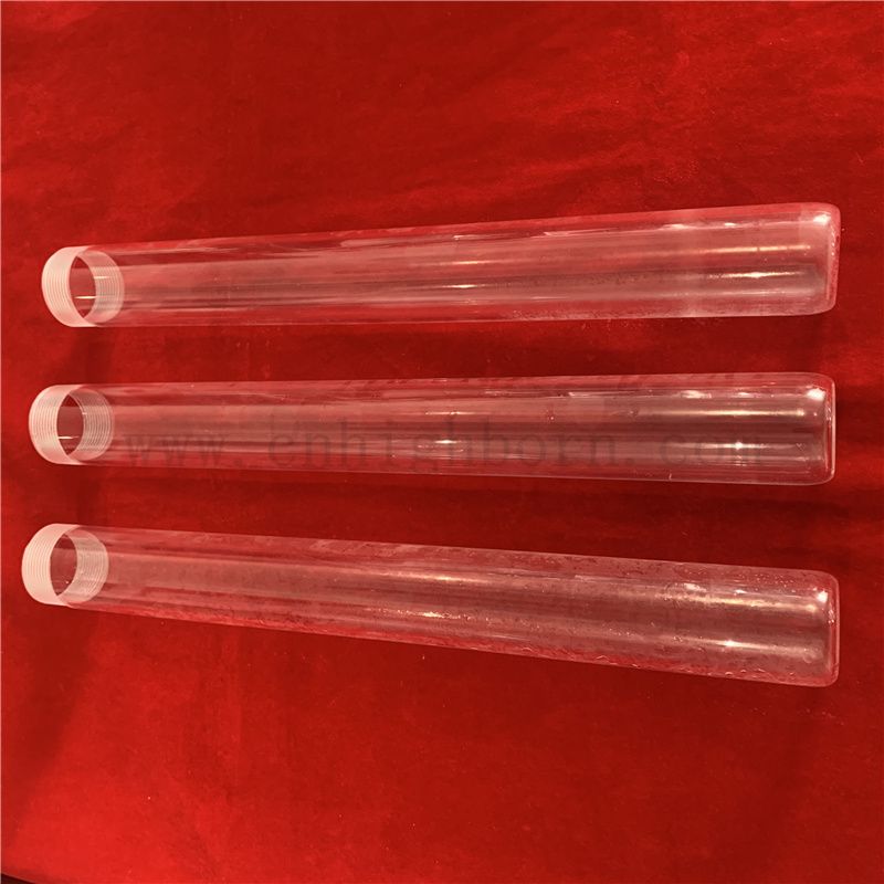 Taille personnalisée Top Verte Clean à tube en verre de silice fusionné avec fond plat 