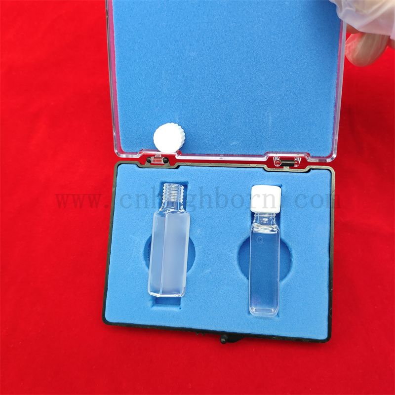 Cellule en verre optique claire standard 2Sides de laboratoire d'ouverture carrée transparente Couve en verre quartz en verre
