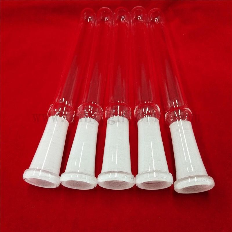 Résisténation de chaleur Tube en verre de quartz personnalisé avec fond rond et bouche standard