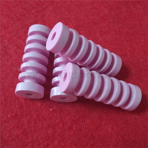 Usure résistance 95% rose al2O3 Alumine Céramic Fil Guide roue de roue textile en céramique