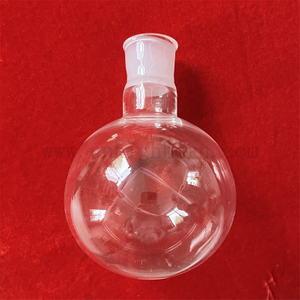 Flacon de laboratoire à fond rond transparent en verre de quartz de résistance thermique