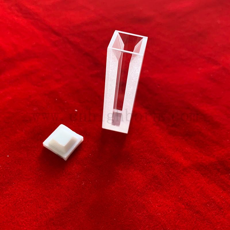 Spectrophotomètres standard 1,4 ml de quartz à clôture à fluorescence CUVETTE SILLE MICRO avec des murs givrés et avec un couvercle