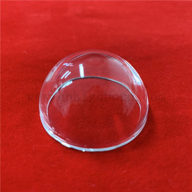 Résistance à la chaleur en verre transparent en verre de crucible de silice fusionnée demi-bol