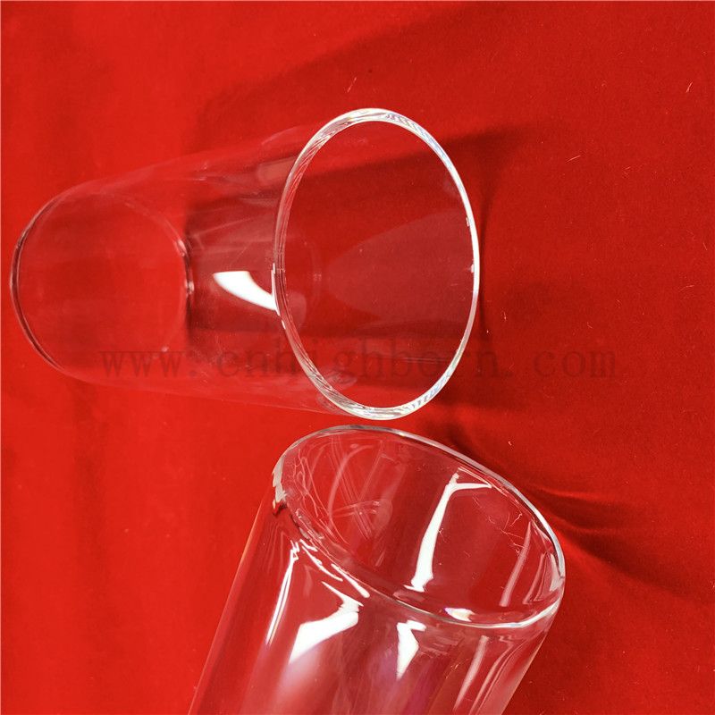 Résisténation de chaleur Tube en verre de quartz transparent personnalisé avec fond plat