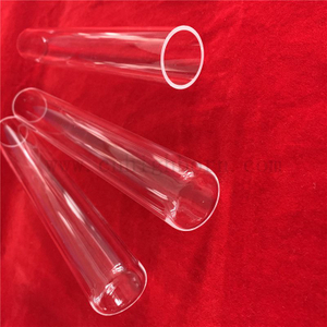 Douille en verre de silice fondue par quartz UV transparent de résistance thermique avec le fond plat