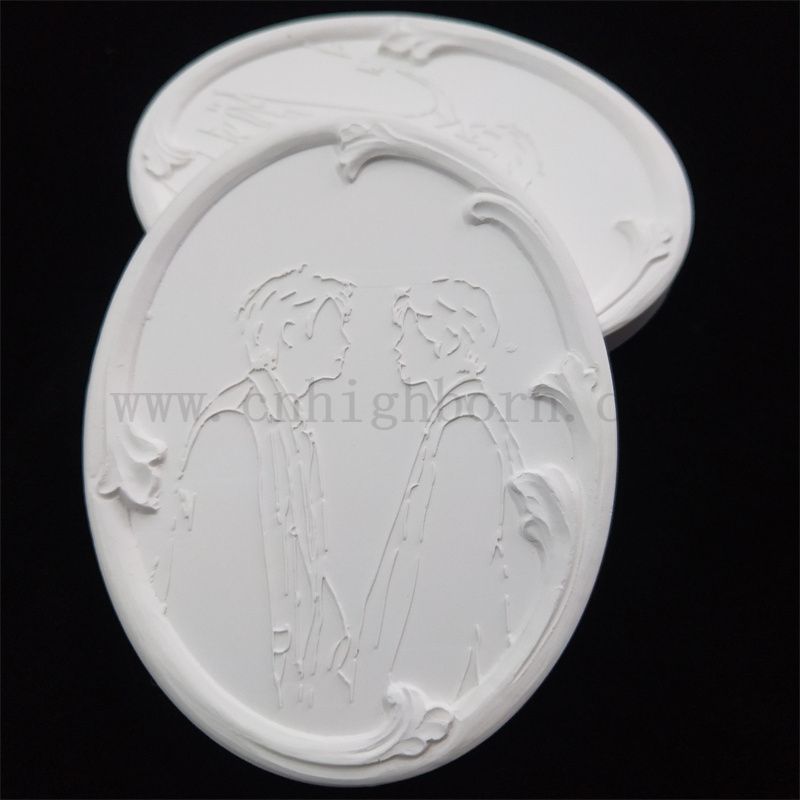 Silhouette Silhouette personnalisée Plaque de logo arôme évapore le disque de plâtre