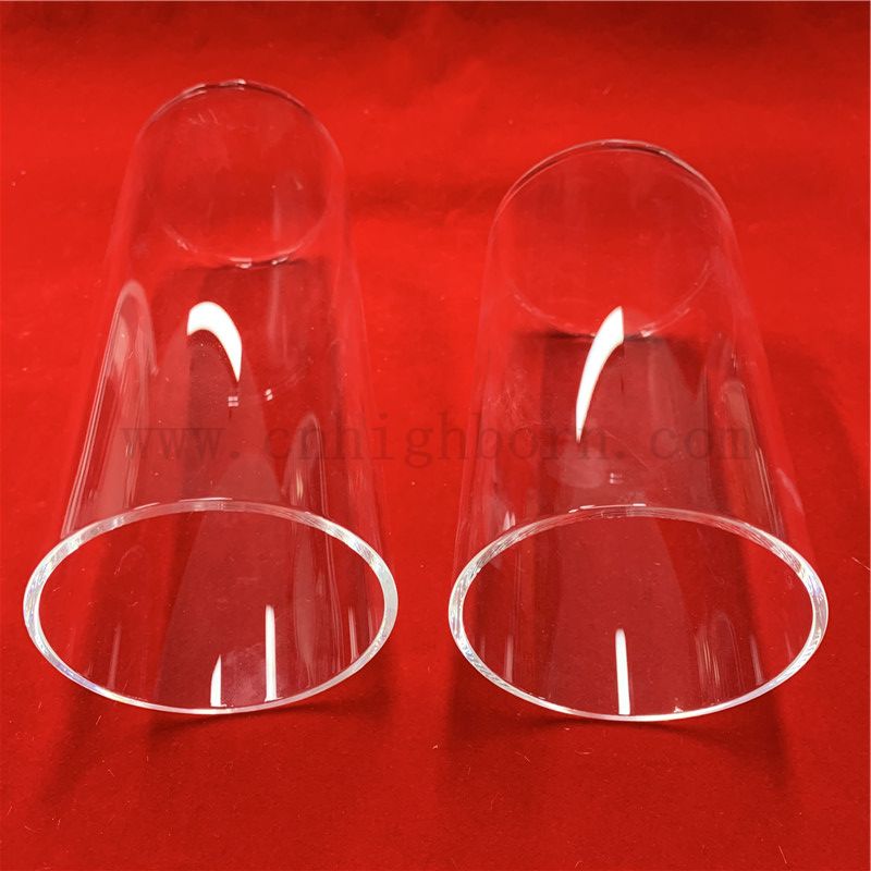Résisténation de chaleur Tube en verre de quartz transparent personnalisé avec fond plat