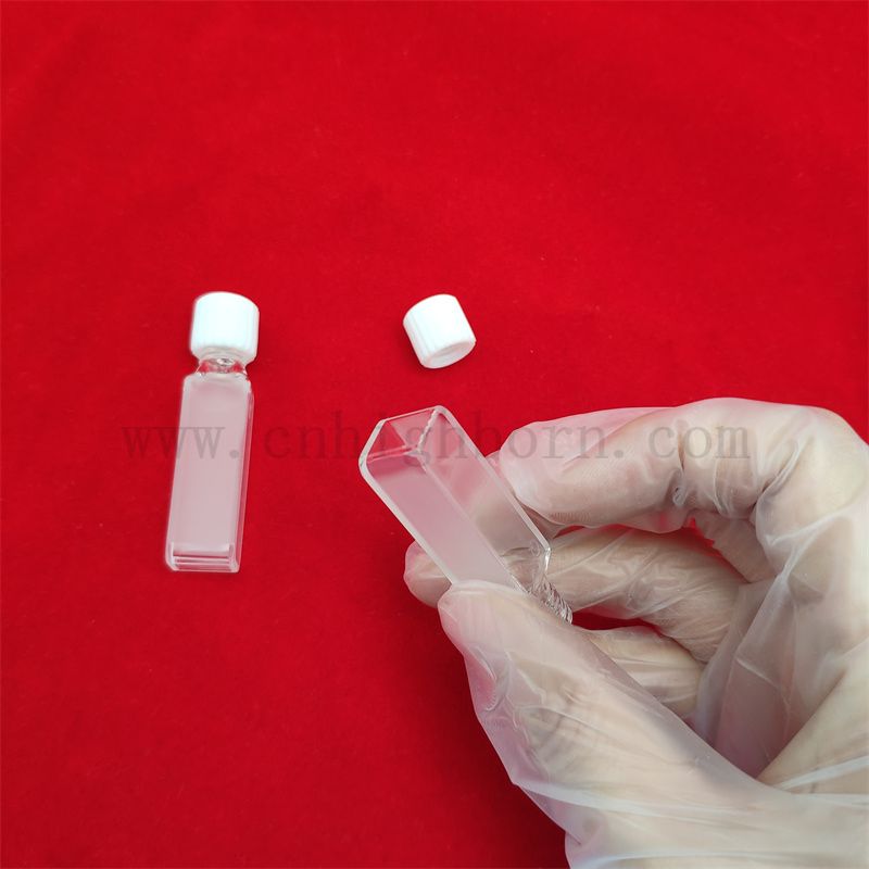 Cellule en verre optique claire standard 2Sides de laboratoire d'ouverture carrée transparente Couve en verre quartz en verre