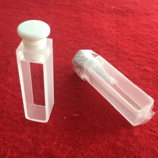 Q114 Cellule standard 2 côtés Transparent ouverture carrée laboratoire UV 10 mm Longueur de chemin Longueur Optical Glass Cuvette