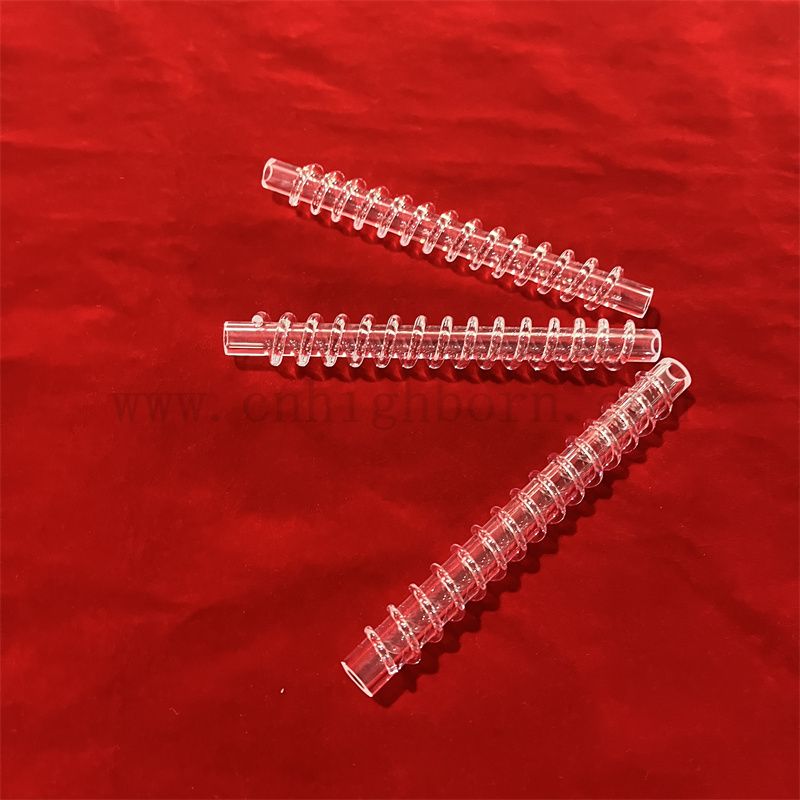 Forme ronde Transparent tube en verre de quartz de silice fusionné avec tige personnalisée autour