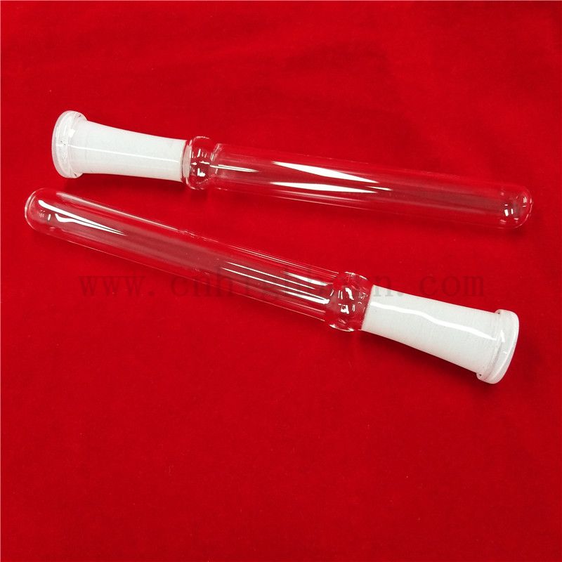 Résisténation de chaleur Tube en verre de quartz personnalisé avec fond rond et bouche standard