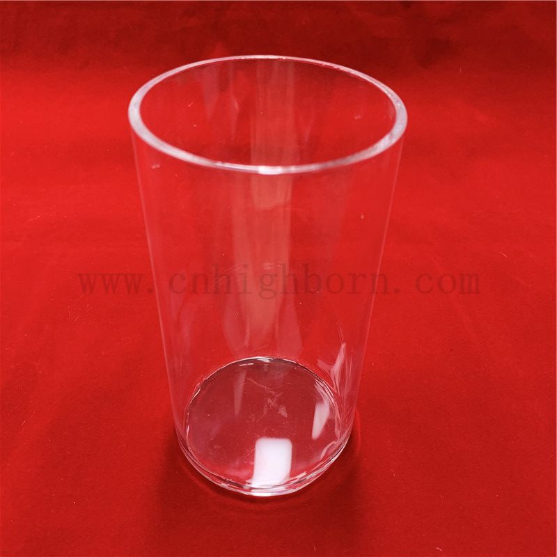 Résisténation de chaleur Tube en verre de quartz transparent personnalisé avec fond plat