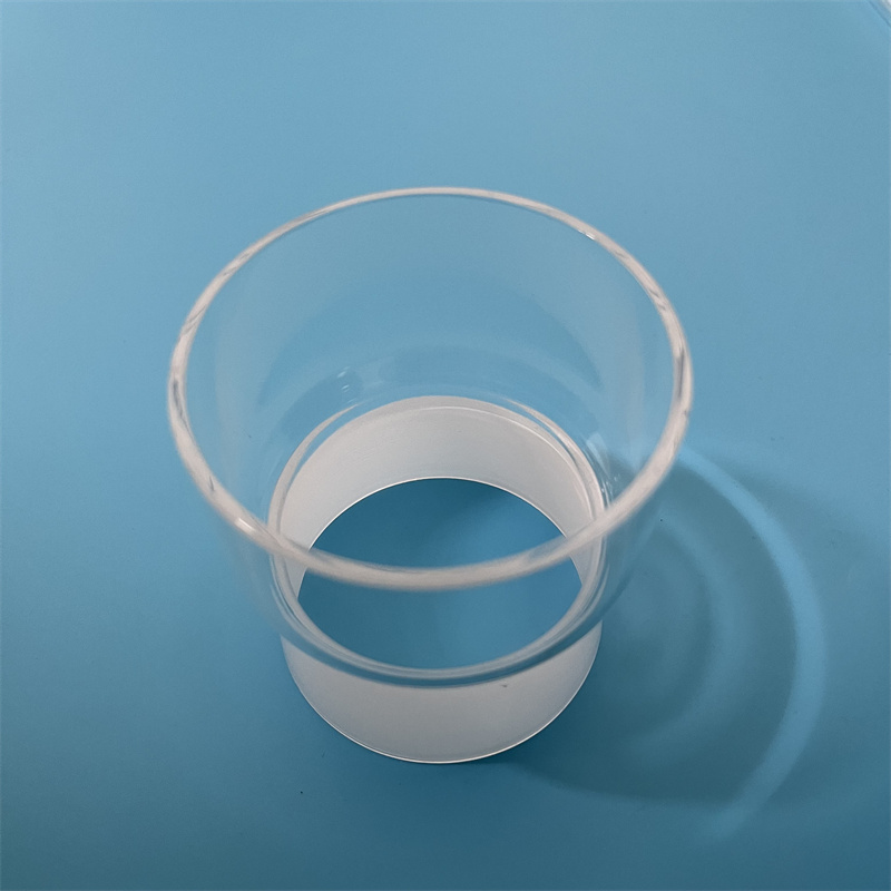 Tube en verre de quartz en forme transparente personnalisée avec bouche givrée