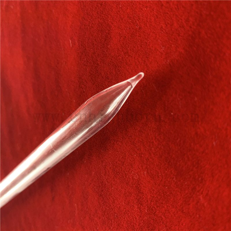 Résistance à la chaleur claire pureté de pureté de pureté tube de silice en verre de silice avec extrémités point