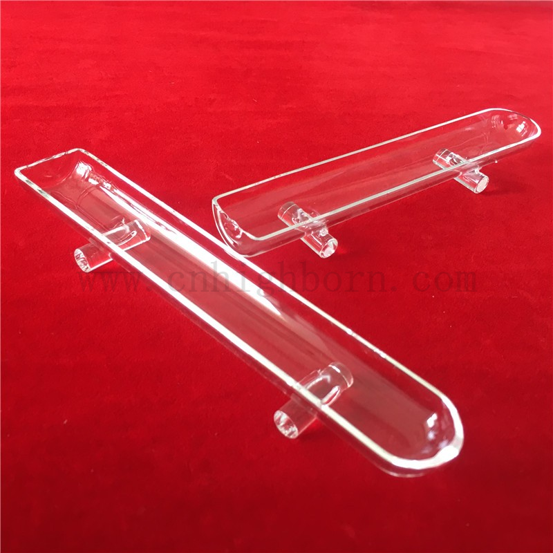 Bateau en verre à quartz à haute température personnalisé avec jambes