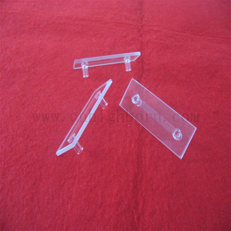 Cuvette de quartz à débit de flux de chaleur de forme personnalisée avec connecteur à tube court