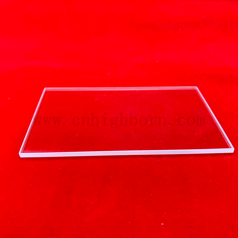 Plaque rectangle en verre de quartz à haute température à 1100 degrés pour la fenêtre en quartz