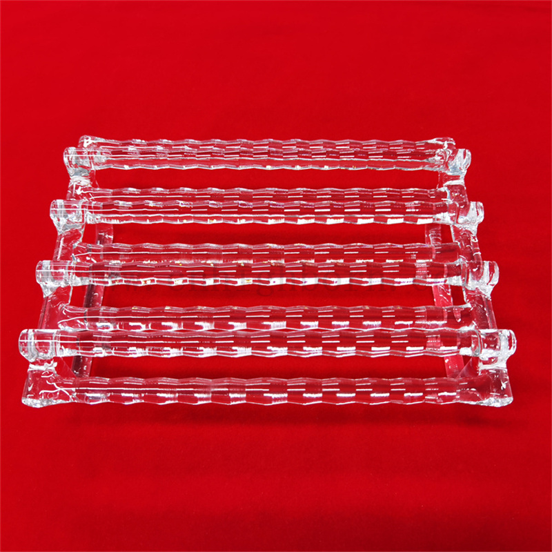  En laboratoire Research Quartz Instrument transparent en verre transparent Conteneur en verre transparent en quartz de chauffage en quartz avec poignée pour semi-conductrice