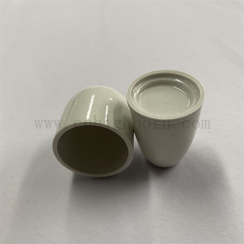 Index glazed de laboratoire Crictible en porcelaine pour analyse chimique Pot en céramique avec couvercle