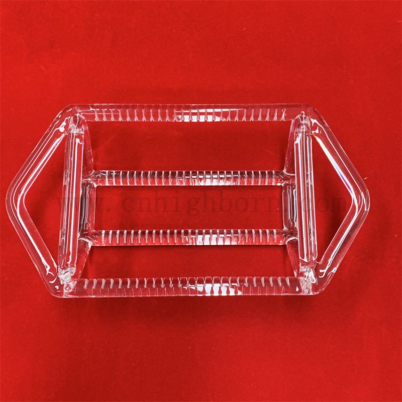 Recherche de laboratoire Clear Quartz Instrument transparent Rack Square Cylindre Cylindre Semi-conducteur Insert à fentes à fentes Porte-chaussée en verre