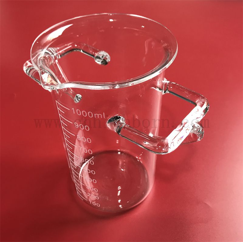 Résistance à la chaleur pour le becteur de test de verre à quartz fusionné avec poignées