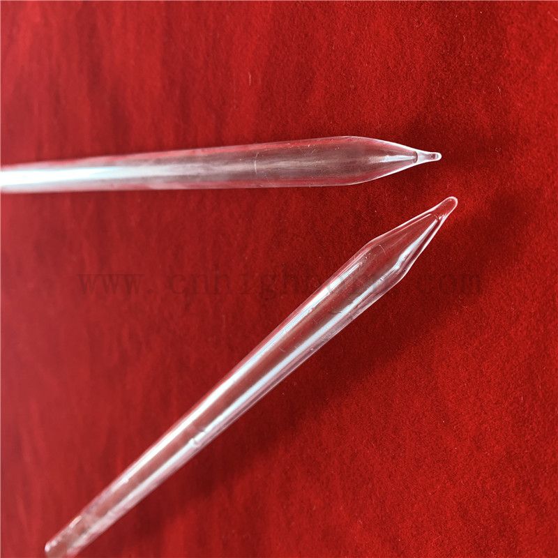 Résistance à la chaleur claire pureté de pureté de pureté tube de silice en verre de silice avec extrémités point
