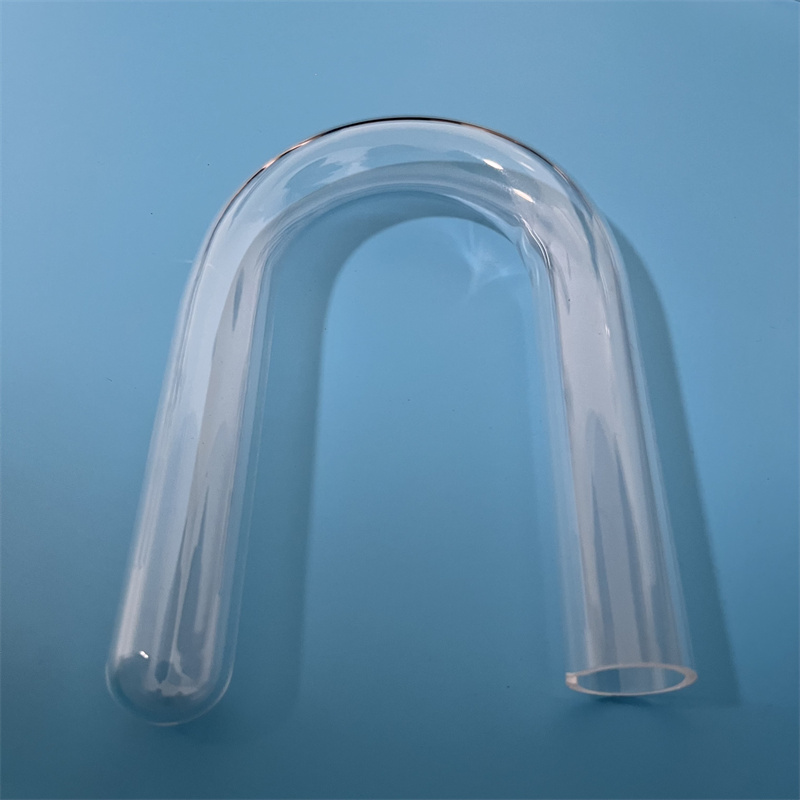 Résistance à la chaleur U Forme Transparent en verre de silice personnalisée Transparente