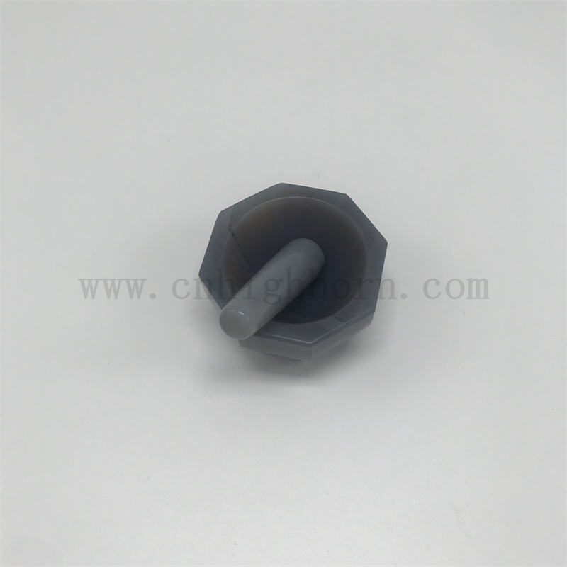 Mortier d'agate naturel élevé et pilon pour le broyage en laboratoire et pharmaceutique