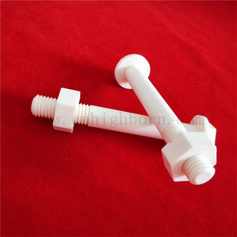 Alumine M6 Alumine personnalisée Isolation de l'écrou de l'hexagone AL2O3 Vis en céramique