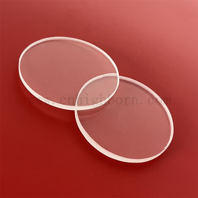 Panneau en verre de silice transparent de haute pureté Disque de quartz rond