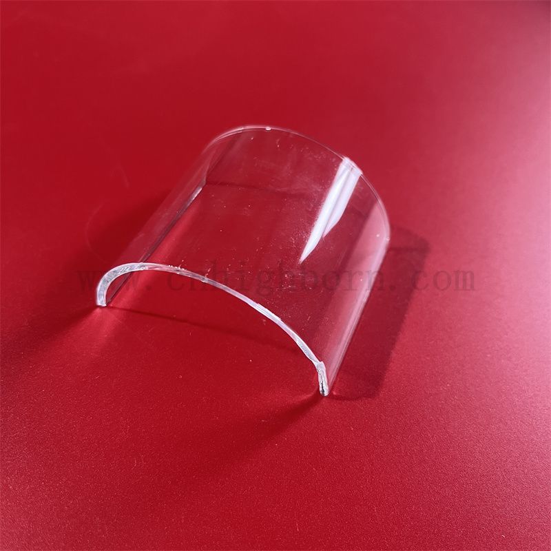 Feuille de quartz à arc en verre à demi-rond transparent de haute pureté 