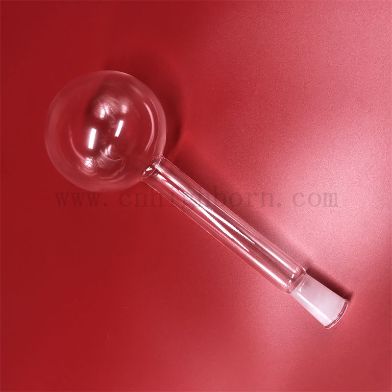 Ferme à fond rond à quartz long collier transparent 500 ml