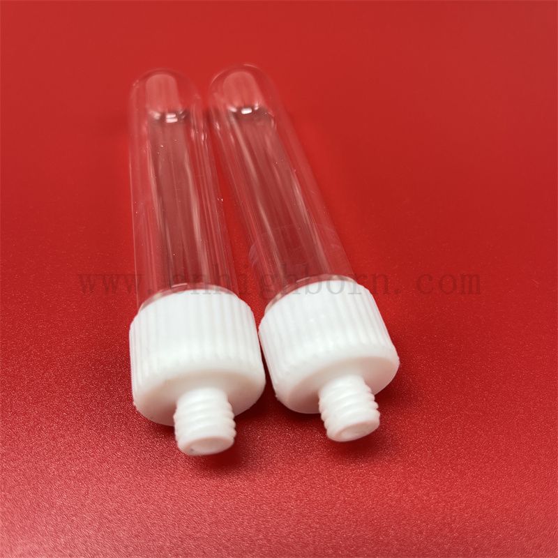 Tube à essai en verre transparent en verre transparent avec couvercle vissé