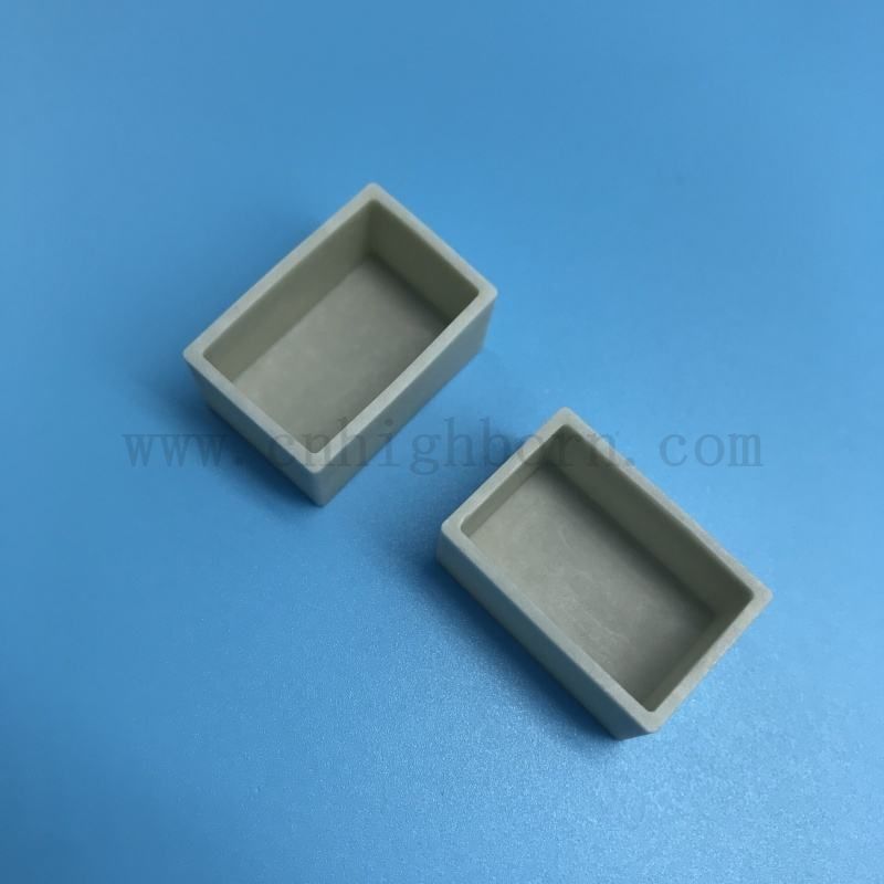 Insert cylindrique de creuset en nitrure d'aluminium à conductivité thermique élevée/tasse en céramique AlN/Pot pour la fusion 