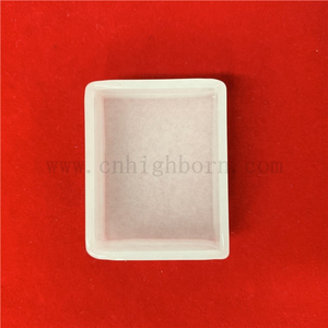 Creuset en verre de quartz opaque personnalisé translucide de forme carrée