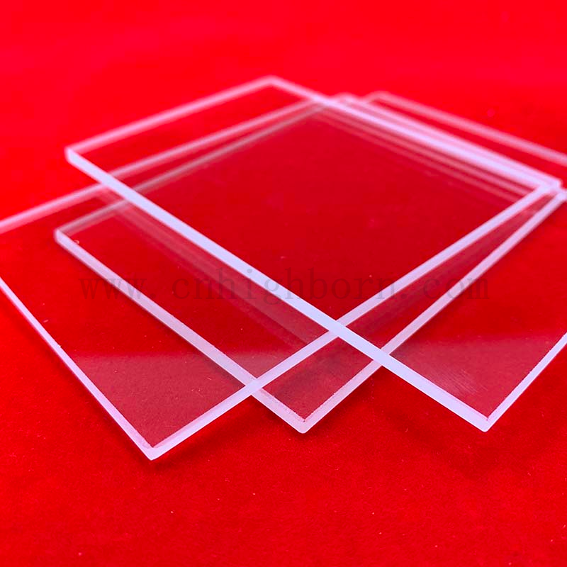 Plaque rectangle en verre de quartz à haute température à 1100 degrés pour la fenêtre en quartz