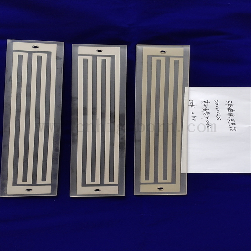 Plaque chauffante en verre de quartz infrarouge lointain rectangulaire de résistance à la chaleur