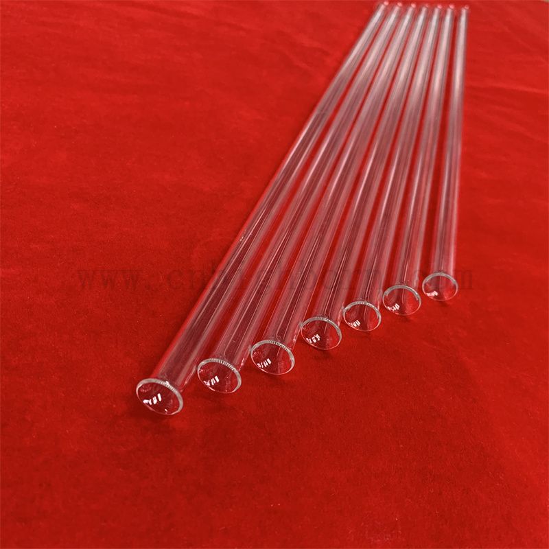 Taille personnalisée et façonner le tube en verre de quartz de silice fusionnée résistante à la chaleur 