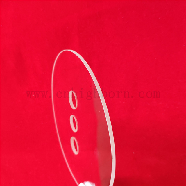 Lentille optique perforée de silice UV transparente Disque quartz JGS1