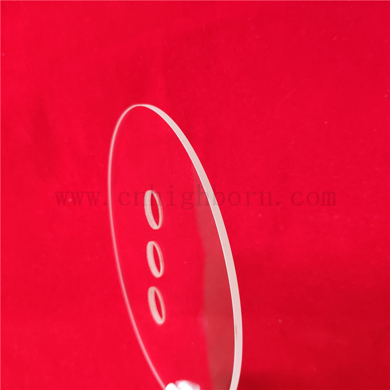 Lentille optique perforée de silice UV transparente Disque quartz JGS1