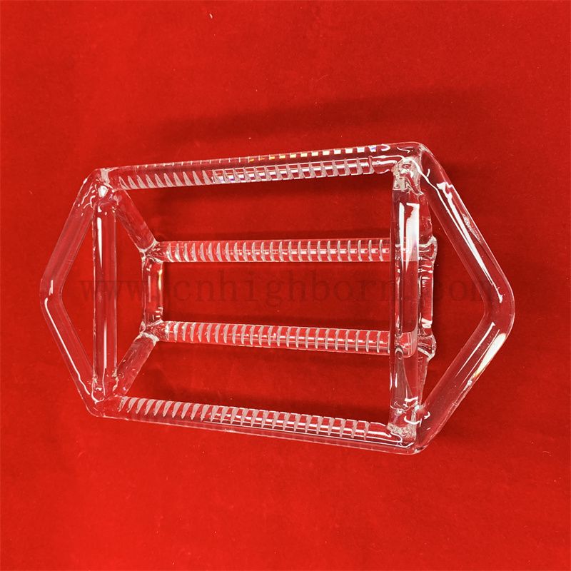  Recherche de laboratoire Clear Quartz Instrument transparent Rack Square Cylindre Cylindre Semi-conducteur Insert à fentes à fentes Porte-chaussée en verre