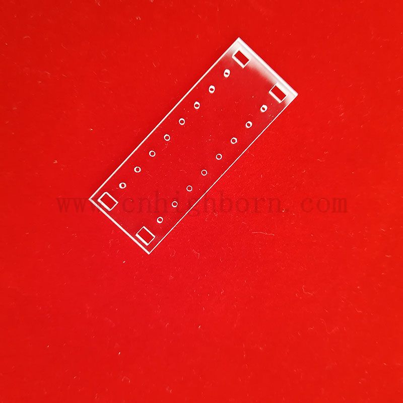 UV Optical Fused Silica Quartz en verre de verre avec trou