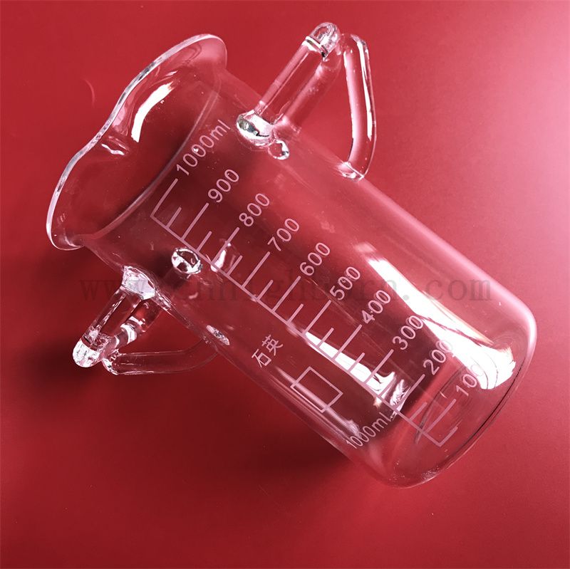 Résistance à la chaleur pour le becteur de test de verre à quartz fusionné avec poignées